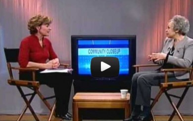 Image of Janice Collins interviewing Caroline Miller