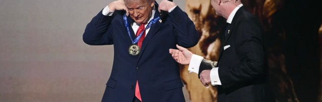 Trump accepts FIFA Peace award