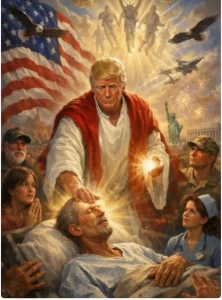 Trump's meme as Jesus Christ 