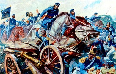 painting of advancing cavalry